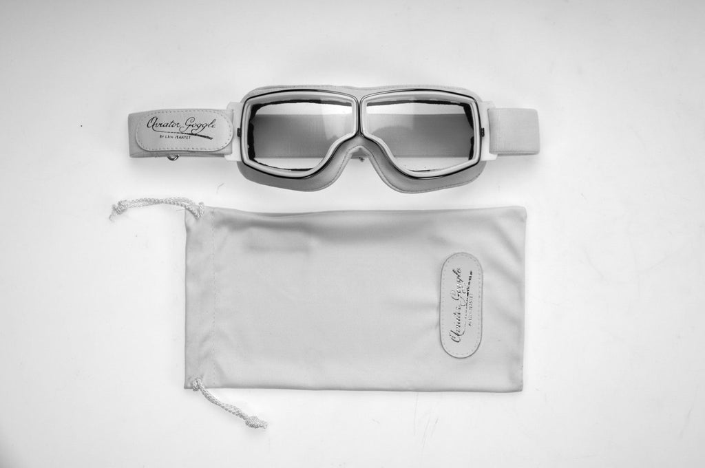 Aviator Retro Pilot T2 Optical Goggles - White Leather