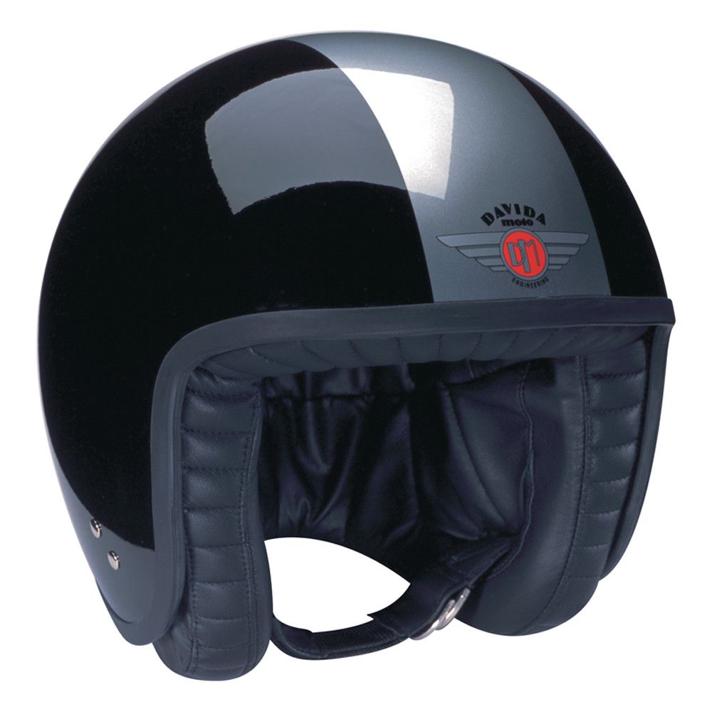 80220 - Black, Silver Davida Jet Helmet - Davida Motorcycle helmets