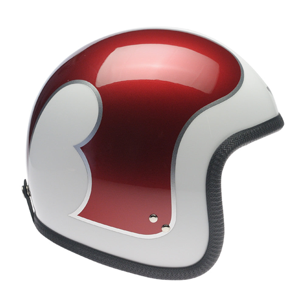90544 - White B Metallic Red Silver Davida Speedster Helmet - Davida Motorcycle helmets - 1