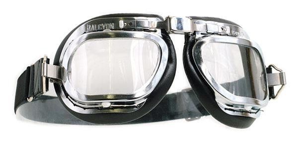 Halcyon Goggles Mk 6  - Black PVC - Davida Motorcycle helmets - 1