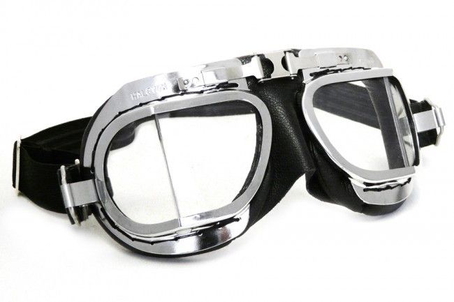 Halcyon Goggles Mk 8 - Black PVC - Davida Motorcycle helmets - 1